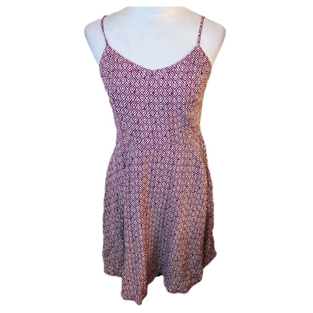 Old Navy Plum & Get It Cami Dress Womens Medium Purple White Fit Flare Babydoll